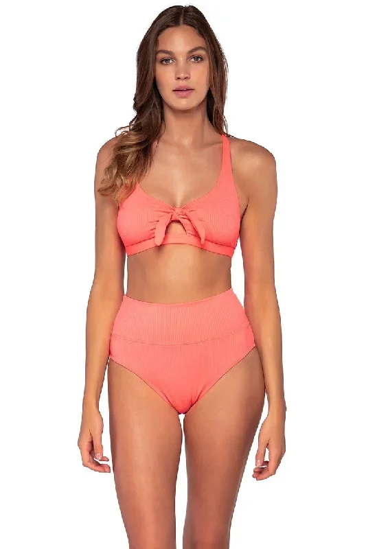 Sunsets Neon Coral Brandi Bralette