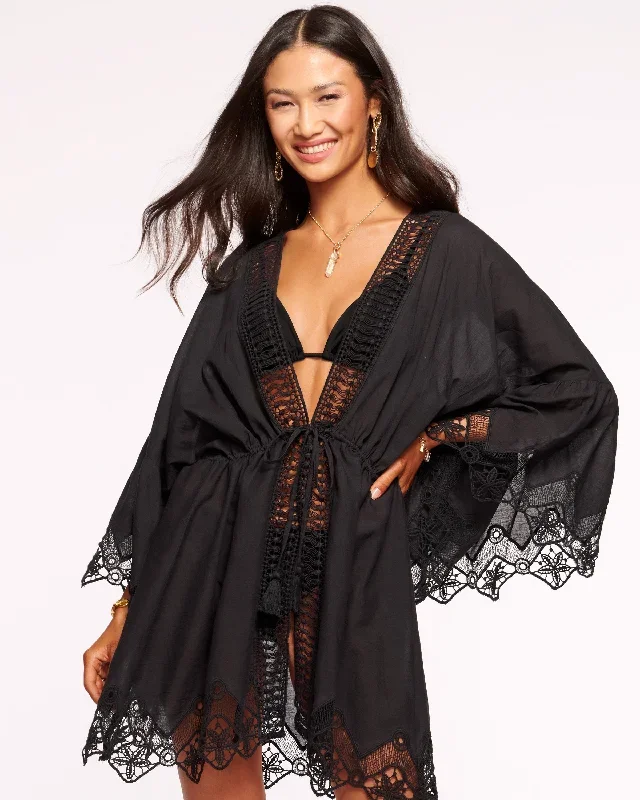 April Lace Coverup Mini Dress