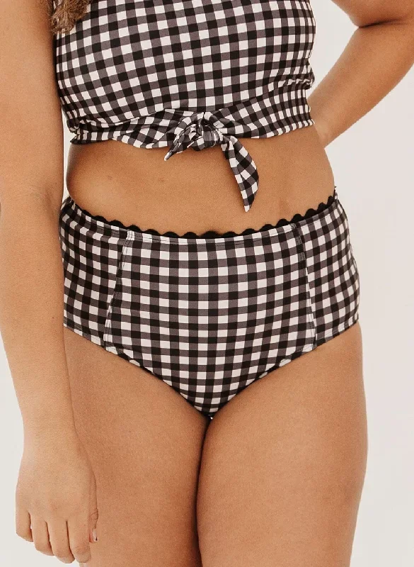 Black Gingham High-Waist Bottoms