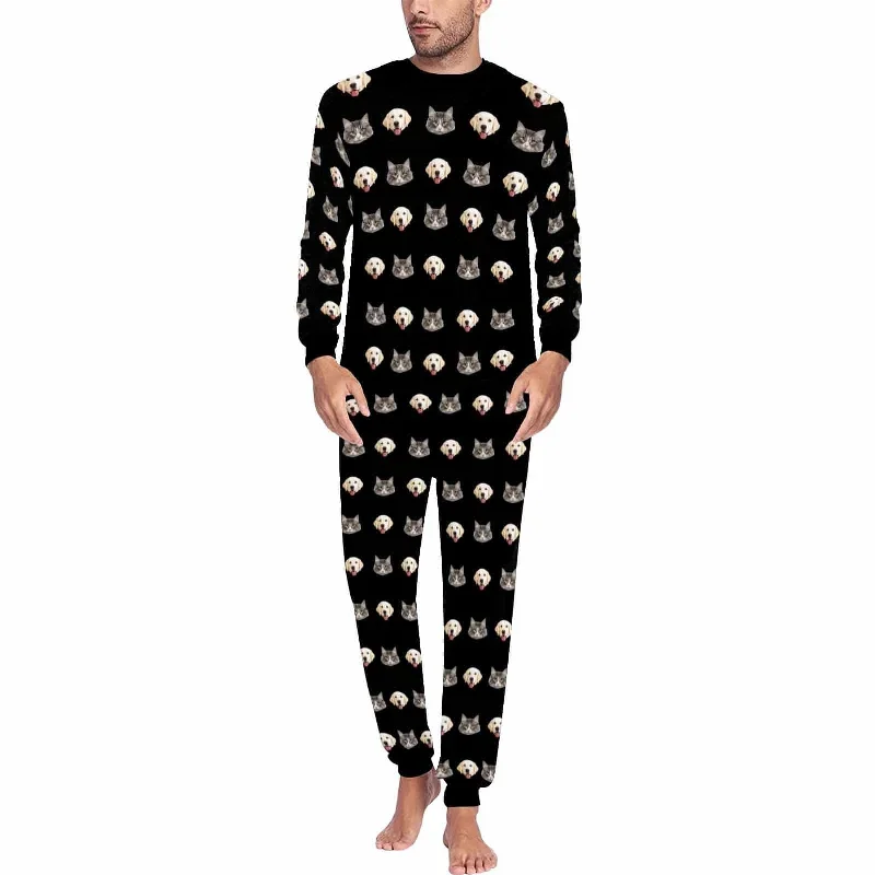 black-pajamas-custom-pets-face-mens-all-over-print-pajama-set-personalized-photo-loungewear-for-him