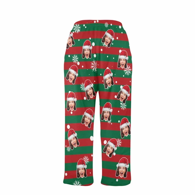 coral-fleece-pajama-trousers-custom-face-red-and-green-christmas-snowflake-warm-and-comfortable-sleepwear-long-pajama-pants-for-men-women