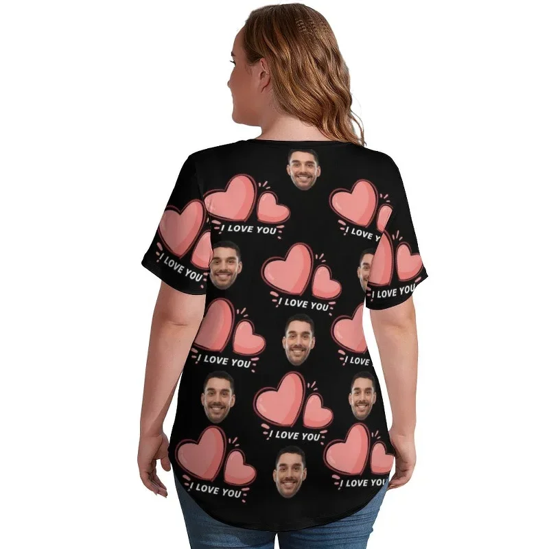 custom-face-pink-love-plus-size-t-shirt-for-her-unique-design-tee-gift