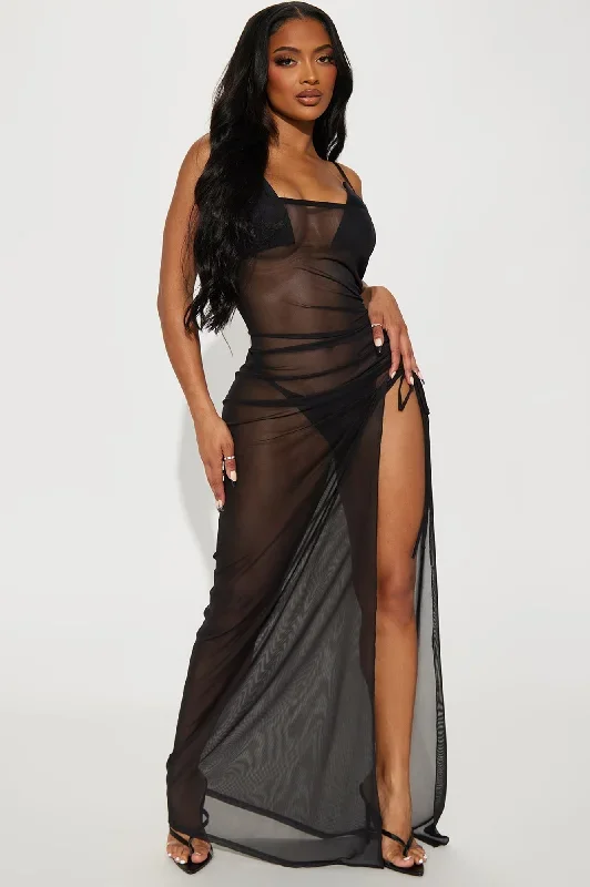 Fly Me Out Coverup Dress - Black