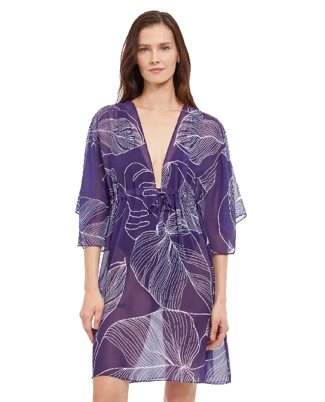 Gottex Natural Essence Deep V-Neck Cover Up Dress