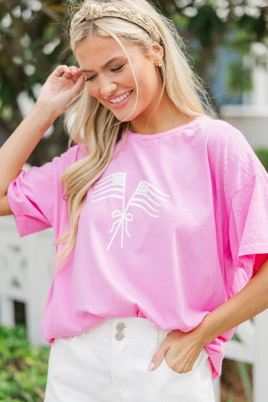 Home Of The Brave Pink Graphic Tee