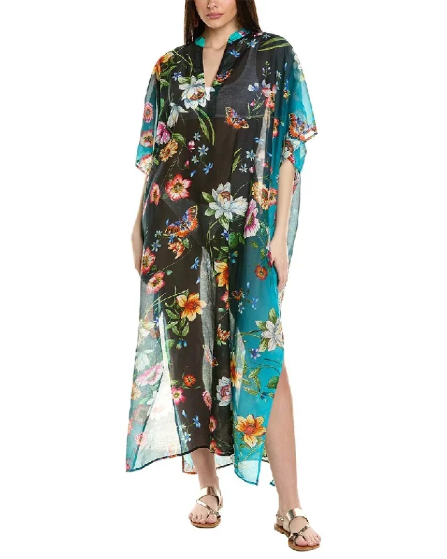 Johnny Was Ombre Garden Silk-Blend Kaftan