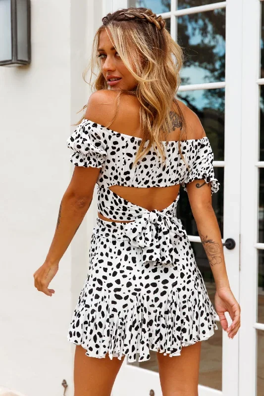 linka-off-shoulder-tie-back-crop-top-dalmatian-print-black-white