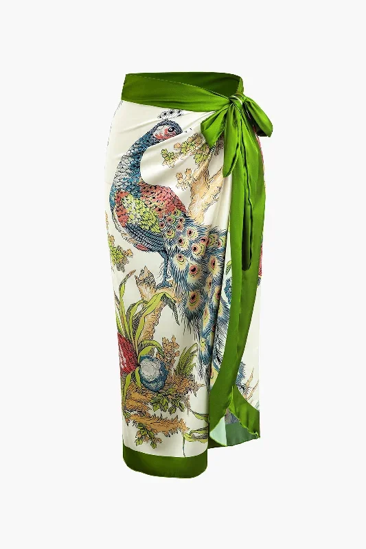 Peacock Print Cover Up