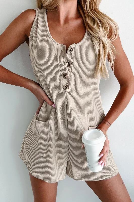 Restless Mind Urban Ribbed Romper (Sand)