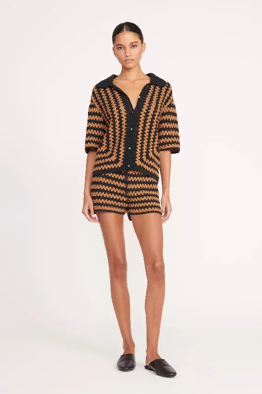 SAMARA SHORT | BLACK TAN SEASHORE STRIPE