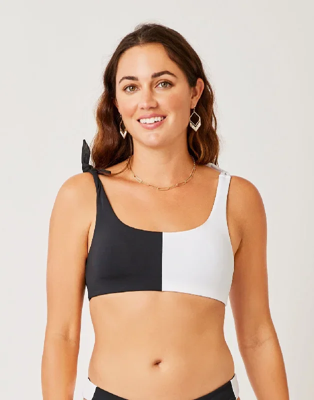 Sandhaven Colorblock Top: Black/White