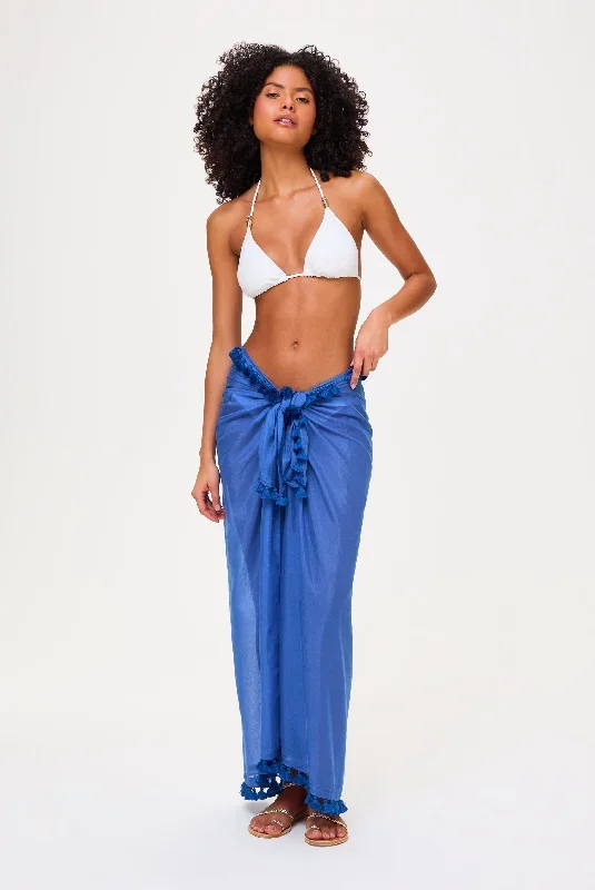 Electric Blue Tassel Trim Sarong