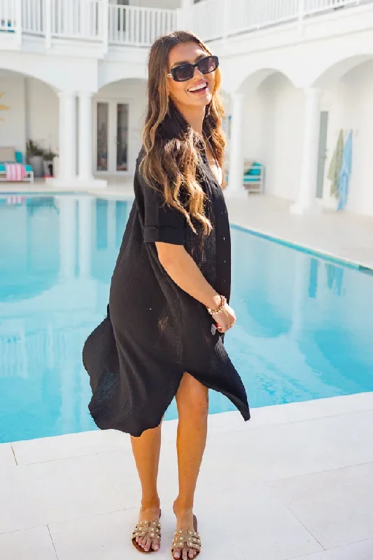 time-heals-black-gauze-button-up-cover-up-dress