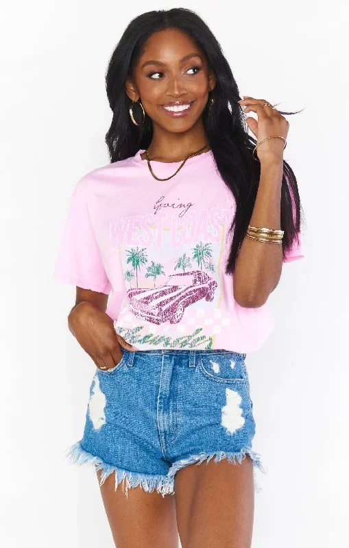 Travis Tee ~ West Coast Graphic Pink