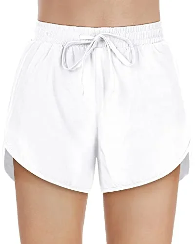 Women's Bathing Shorts with Pockets High Waisted Board Shorts UPF 50+