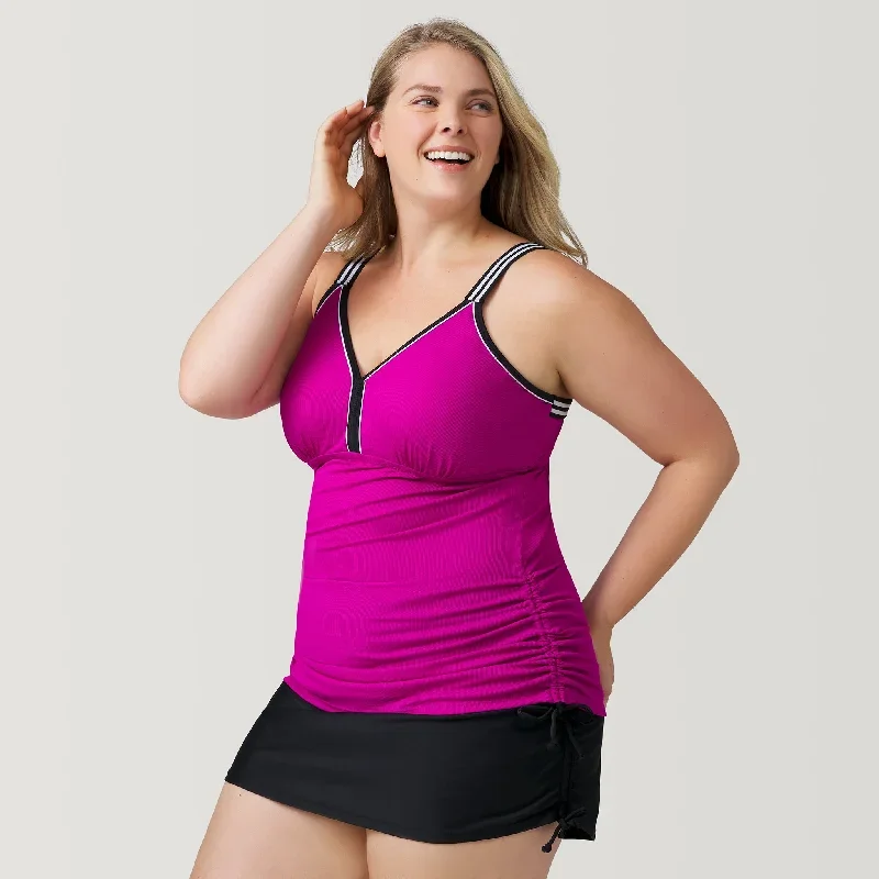 Women's Plus Size Track Stripe Tankini